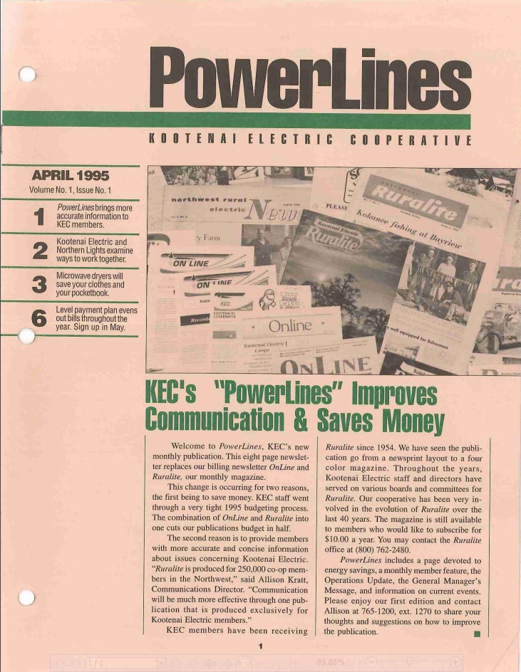 powerlines newsletter paper