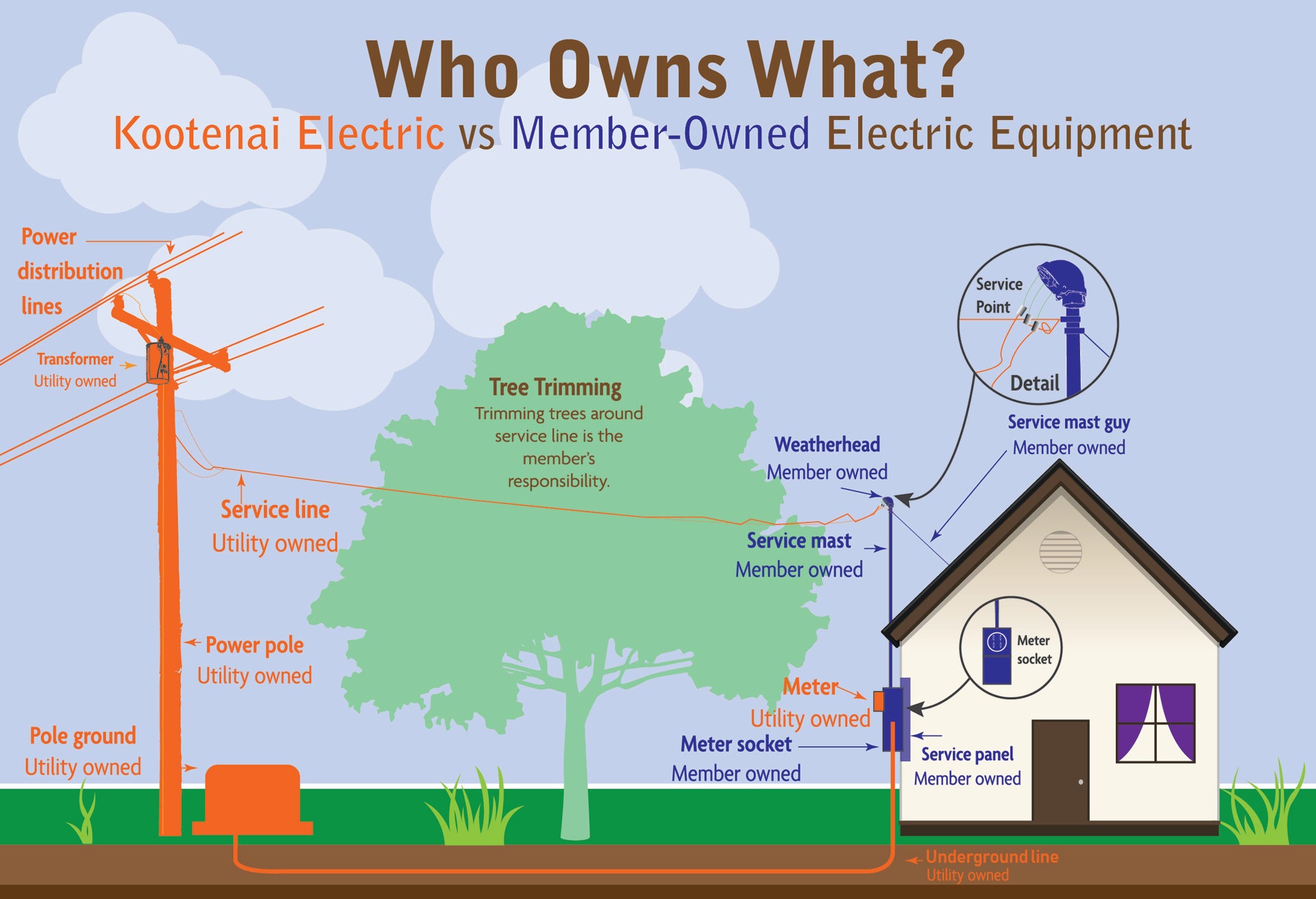 Graphic showing utility vs member ownership